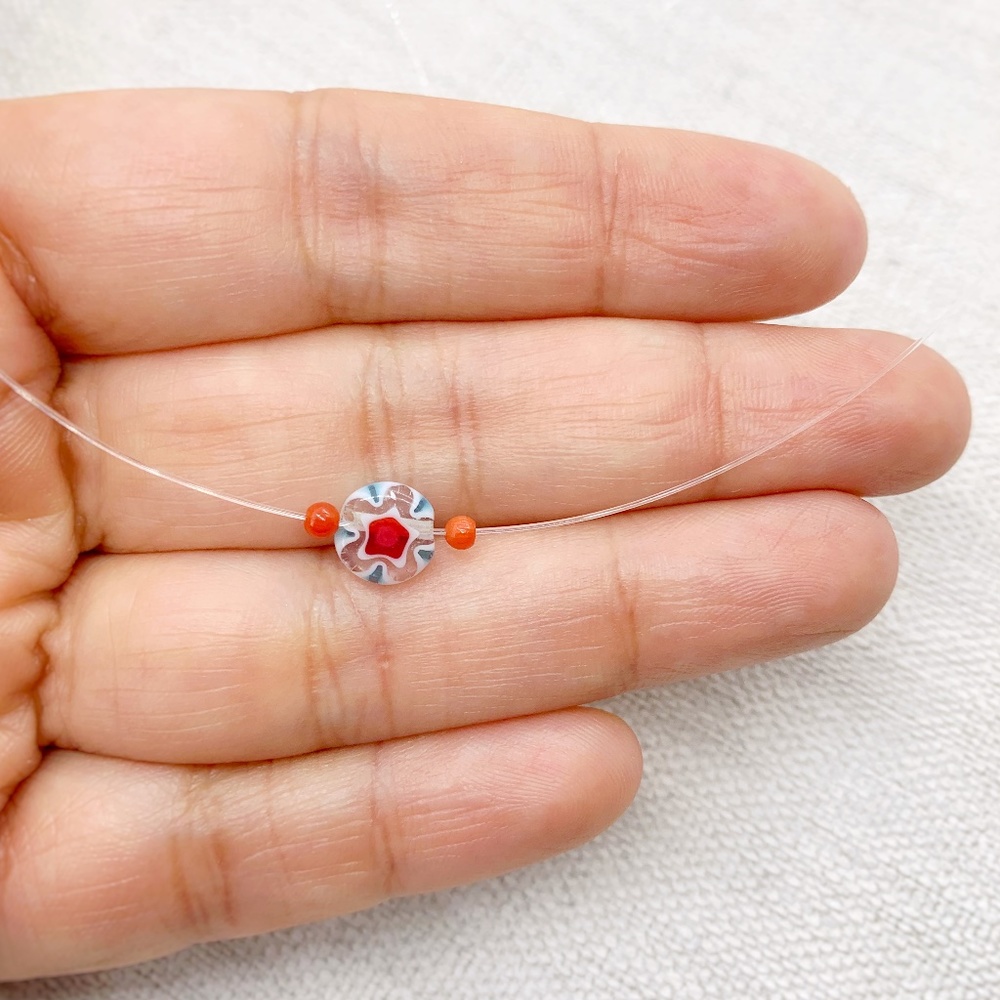 Nylon Choker necklace charm
